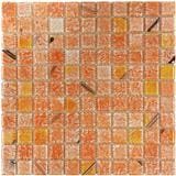 TARA GLASS MOSAIC TILE 30X30CM SPRING ORANGE