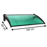 FIXED POLYCARBONATE AWNING SUNSHIELD 60X100CM GREEN