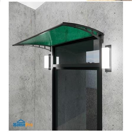 FIXED POLYCARBONATE AWNING SUNSHIELD 60X100CM GREEN