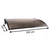 FIXED POLYCARBONATE AWNING SUNSHIELD 100X150CM BROWN