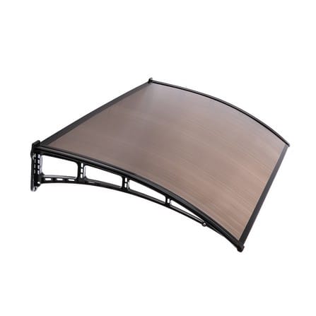 FIXED POLYCARBONATE AWNING SUNSHIELD 60X100CM BROWN