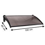 FIXED POLYCARBONATE AWNING SUNSHIELD 60X100CM BROWN