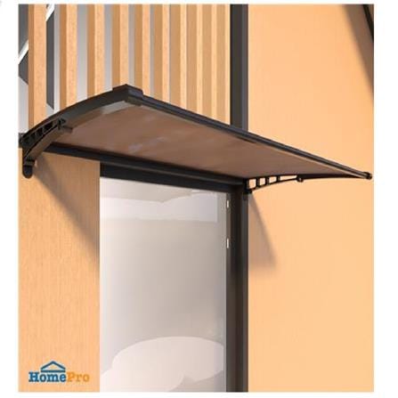 FIXED POLYCARBONATE AWNING SUNSHIELD 60X100CM BROWN