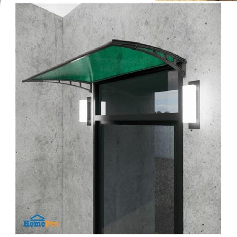 FIXED POLYCARBONATE AWNING SUNSHIELD 100X150CM GREEN