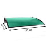 FIXED POLYCARBONATE AWNING SUNSHIELD 100X150CM GREEN