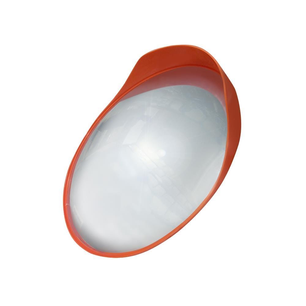 CONVEX TRAFFIC MIRROR WITH BRIM RIGHT 14" ORANGE