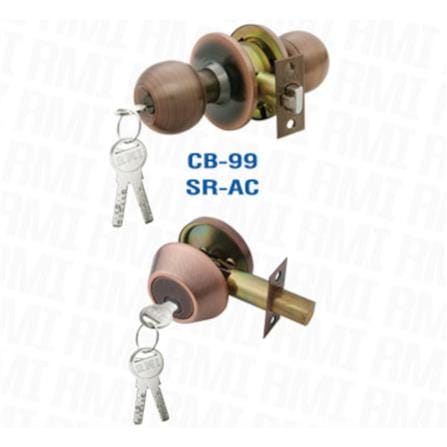 RMI KNOB+DEADBOLT CB99SR ANTIQUE COPPER