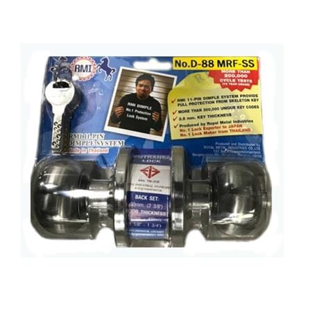 RMI ENTRANCE KNOB STAINLESS STEEL CYLINDRICAL LOCK D-88-MR-SS