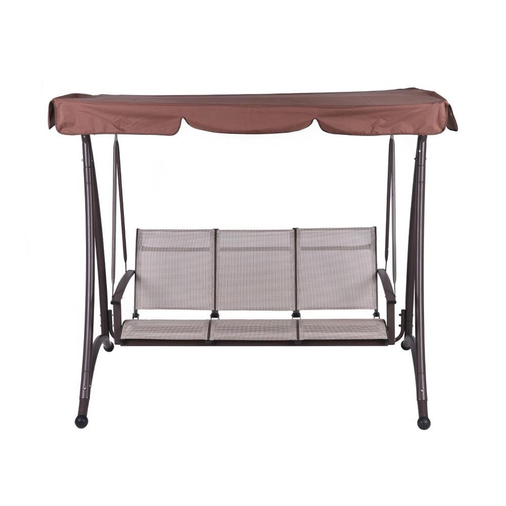 HOMEPRO SPRING SWING 3 SEATS TEXTILENE FOR OUTDOOR & GARDEN BROWN