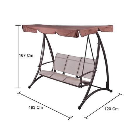 HOMEPRO SPRING SWING 3 SEATS TEXTILENE FOR OUTDOOR & GARDEN BROWN