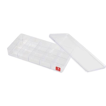 STORAGE BOX WITH 15 COMPARTMENTS BOXBOX BB010415 13.5X28.2X4.8CM CLEAR