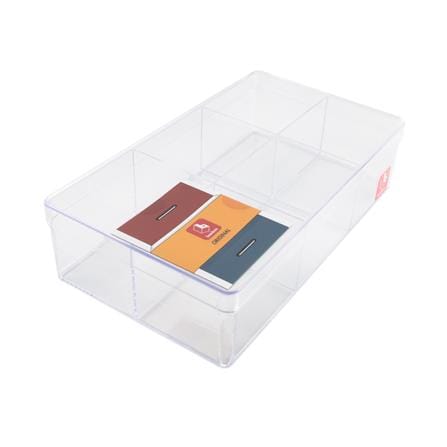 6 COMPARTMENT BOX BOXBOX 6236L 13.5X23X6CM WHITE