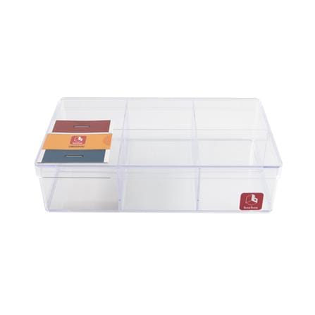 6 COMPARTMENT BOX BOXBOX 6236L 13.5X23X6CM WHITE