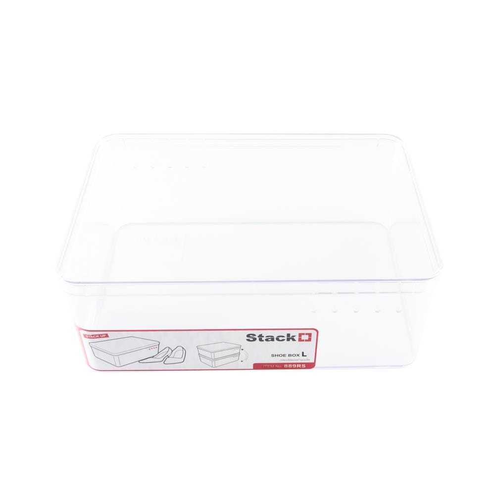 SHOE BOX STACKO 889RS 19.2X28X15CM CLEAR