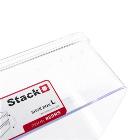 SHOE BOX STACKO 889RS 19.2X28X15CM CLEAR