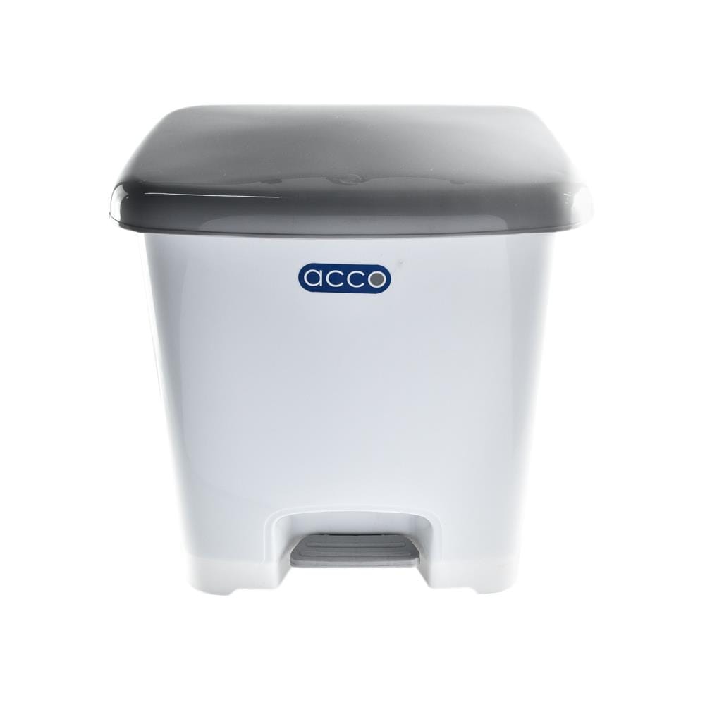 SQUARE DUSTBIN PEDAL ACCO CHIC 30L WHITE/GREY