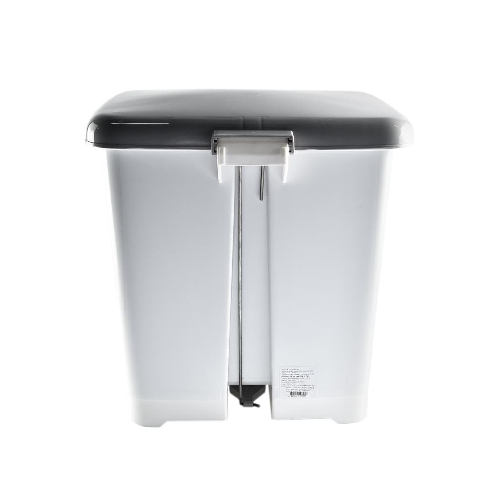 SQUARE DUSTBIN PEDAL ACCO CHIC 30L WHITE/GREY