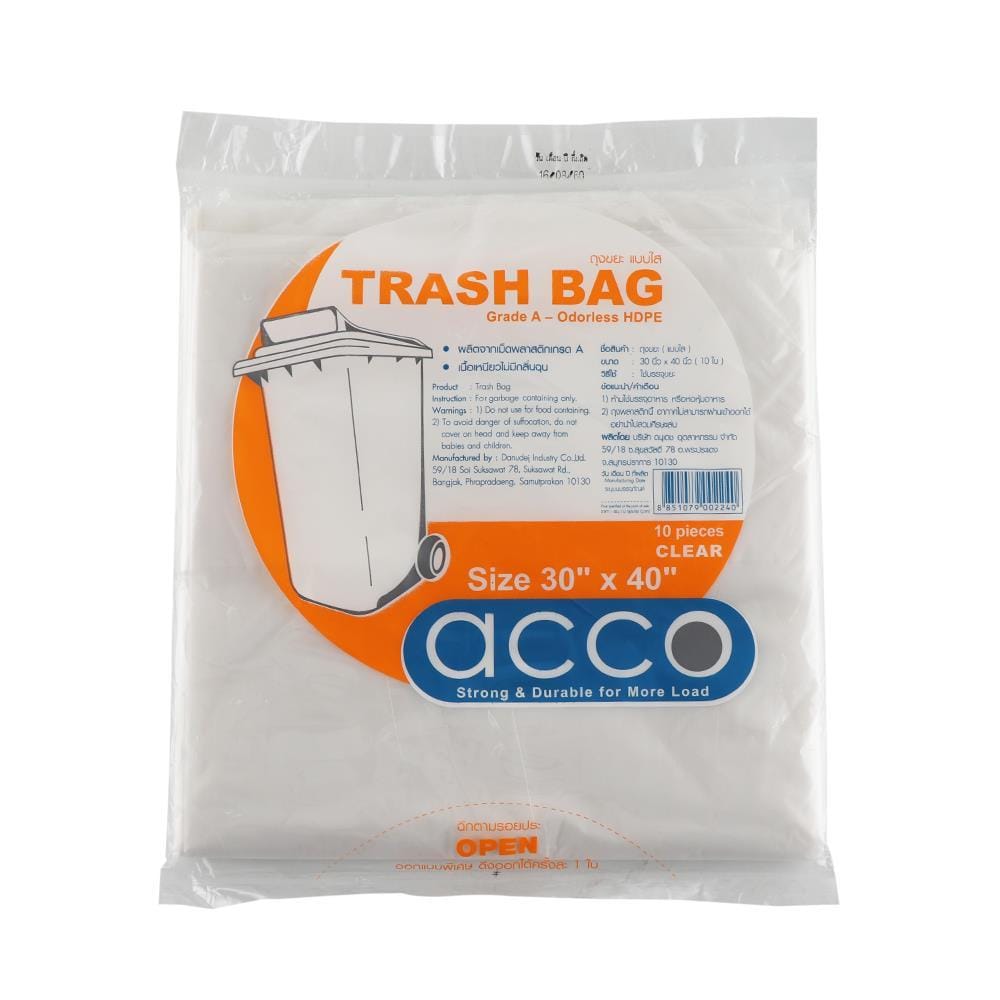 GARBAGE BAGS THIN ACCO 30X40" 10PCS CLEAR