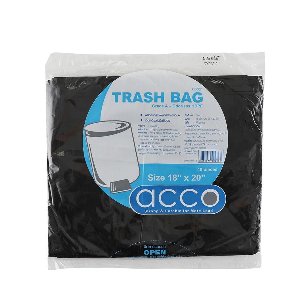 GARBAGE BAGS THIN ACCO 18X20" 40PCS BLACK