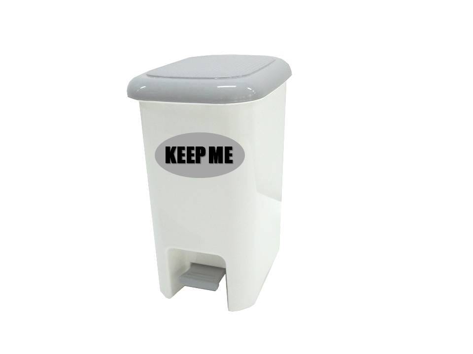 RECTANGULAR PEDAL BIN JCJ 2145 15L WHITE/GREY