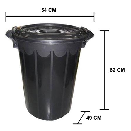 HOMEPRO APISITH DUSTBIN WITH LID 66L W54XD49XH62 CM BLACK