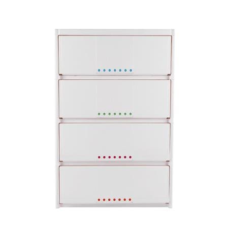 4 DRAWER STACKO 7DOT 61X46X92CM WHITE