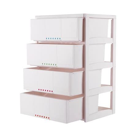 4 DRAWER STACKO 7DOT 61X46X92CM WHITE