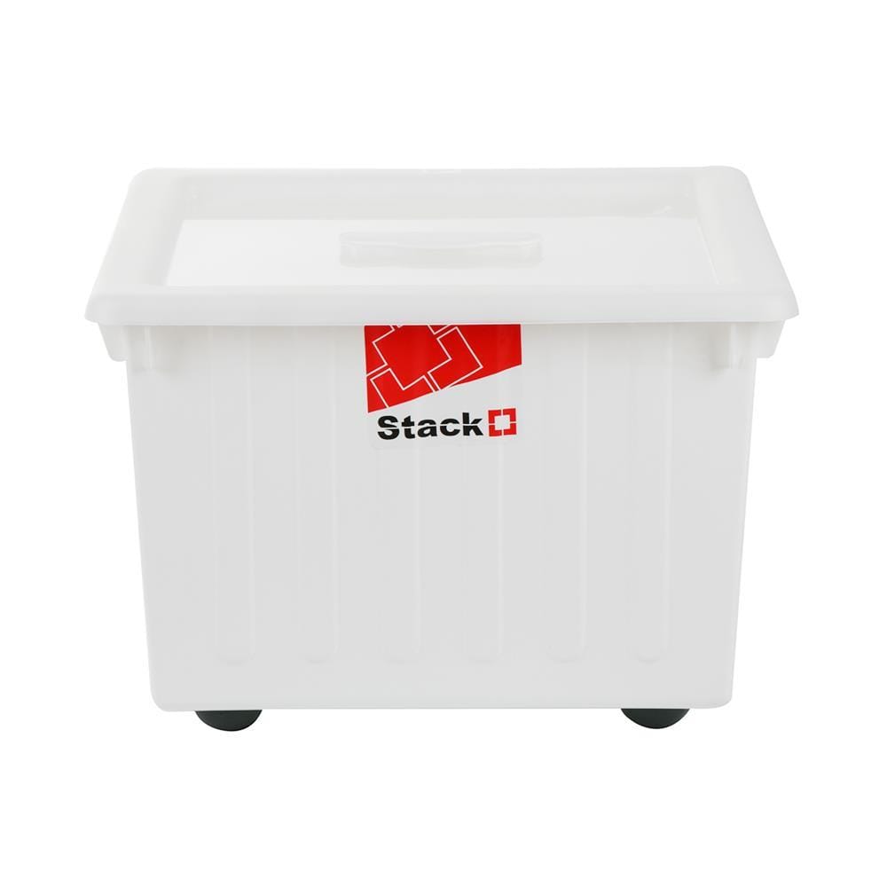 STORAGE BOX WITH WHEELS STACKO FRESHY 28.5L WHITE