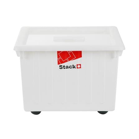 STORAGE BOX WITH WHEELS STACKO FRESHY 28.5L WHITE