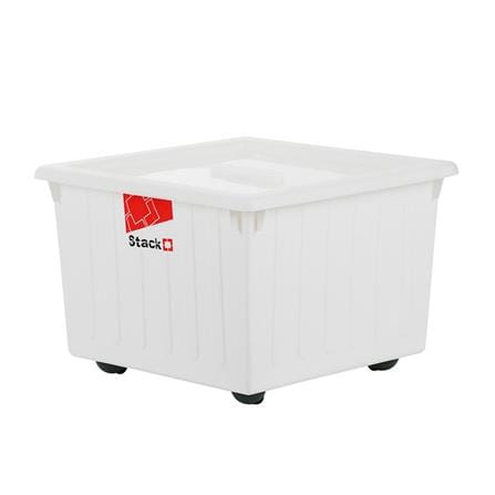 STORAGE BOX WITH WHEELS STACKO FRESHY 28.5L WHITE