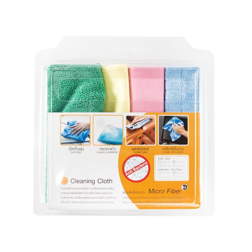 MULTIPURPOSE MICROFIBER CLEANING CLOTH ACCO 35x40xm 4 PCS MULTICOLOR