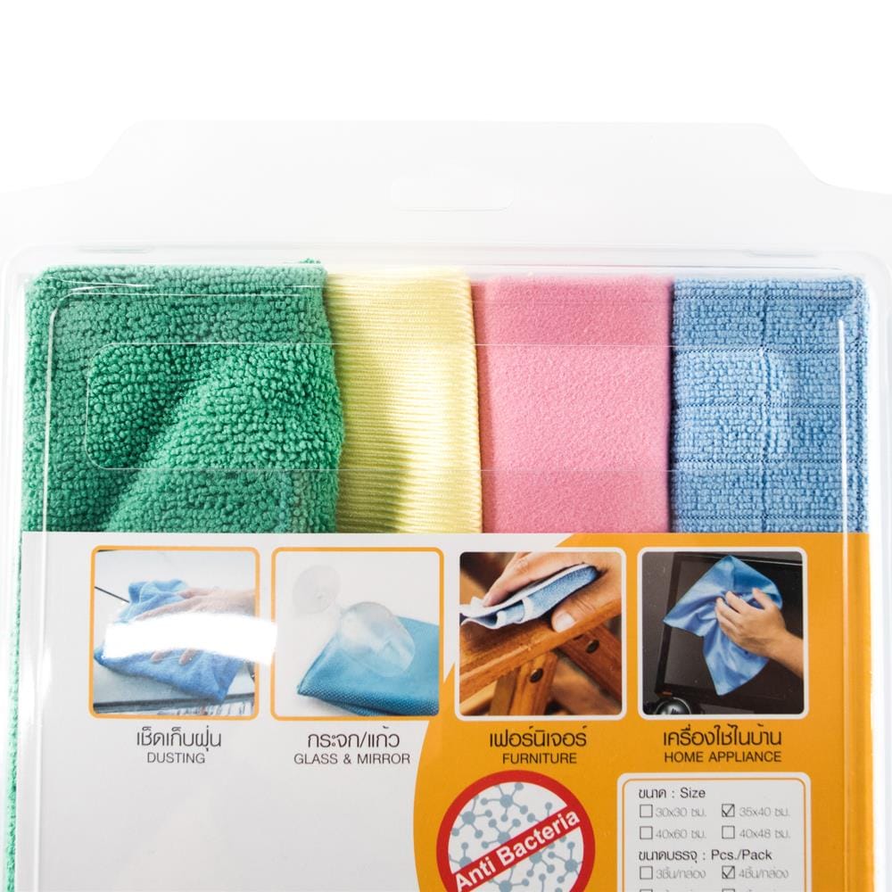 MULTIPURPOSE MICROFIBER CLEANING CLOTH ACCO 35x40xm 4 PCS MULTICOLOR