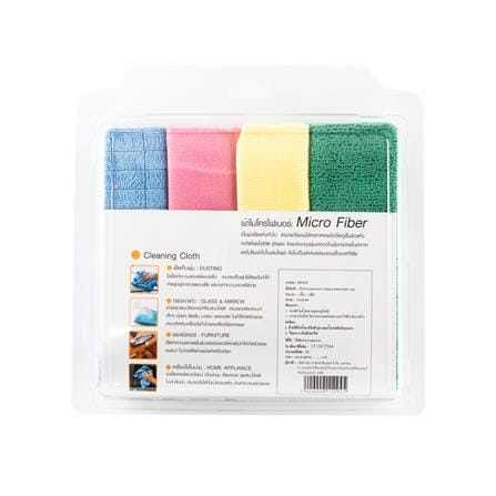 MULTIPURPOSE MICROFIBER CLEANING CLOTH ACCO 35x40xm 4 PCS MULTICOLOR