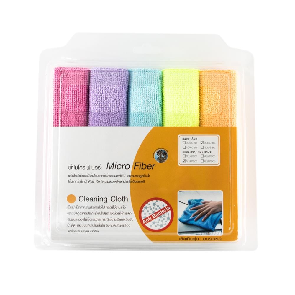 MULTIPURPOSE MICROFIBER CLEANING CLOTH ACCO 30x40cm 5 PCS MULTICOLOR