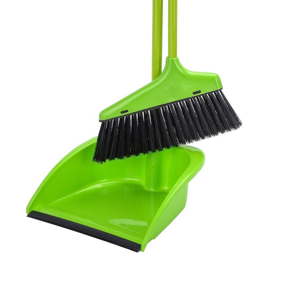 BROOM+DUSTPAN RUBBER EDGE YJ-1849 10" GREEN