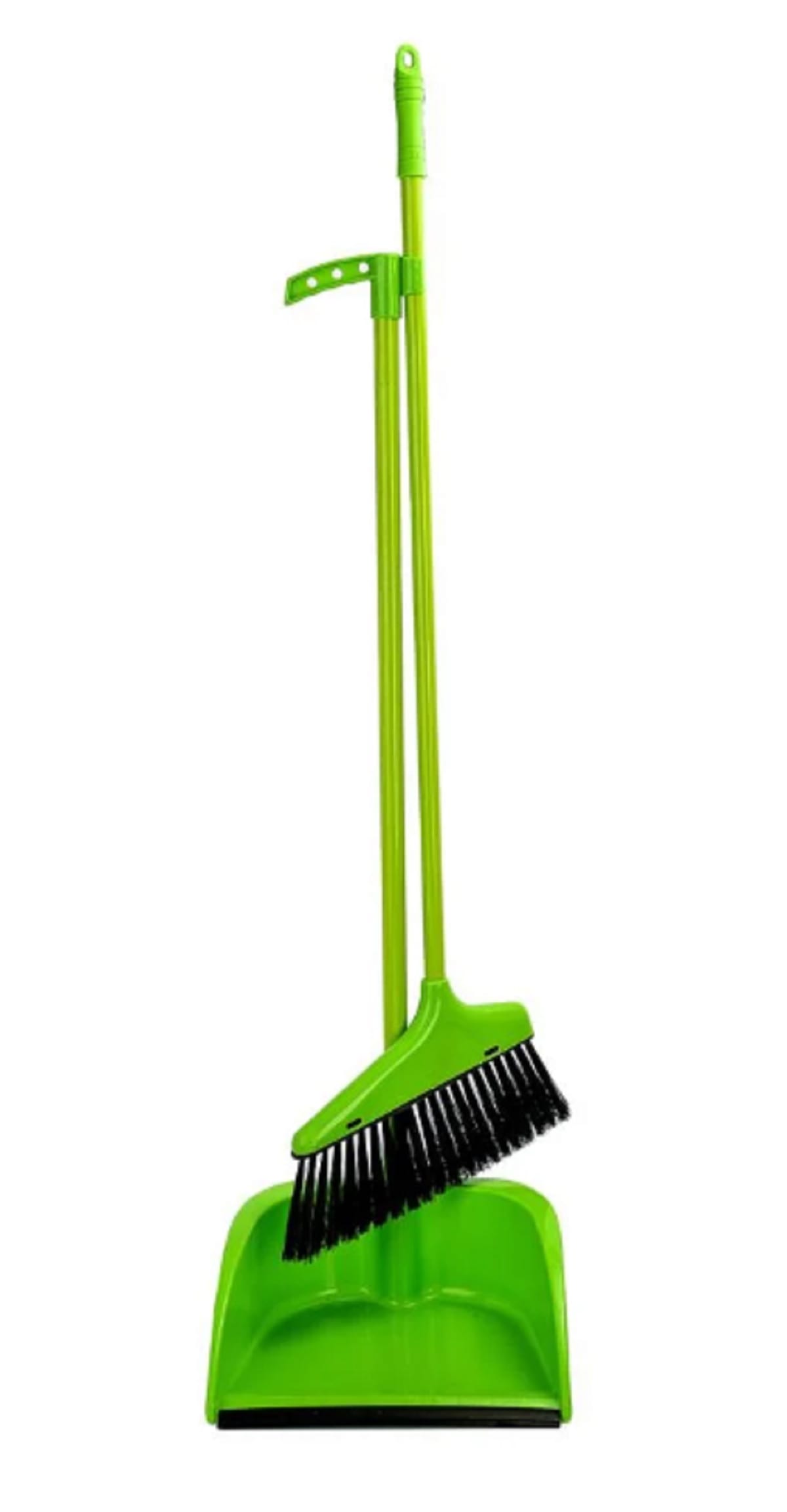 BROOM+DUSTPAN RUBBER EDGE YJ-1849 10" GREEN