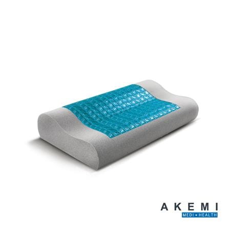AKEMI M+H CONTOUR HYDRO GEL BAMBOO CHARCOAL MEMORY PILLOW 60X36X9/12CM WHITE