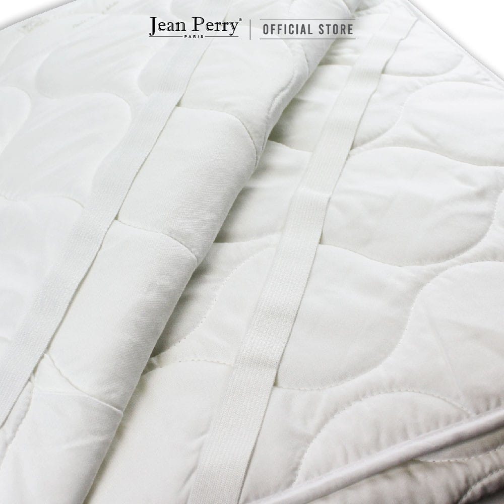 JEAN PERRY MATTRESS PAD ELASTIC Q WHITE