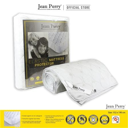 JEAN PERRY MATTRESS PAD ELASTIC Q WHITE