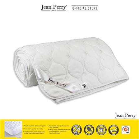 JEAN PERRY MATTRESS PAD ELASTIC Q WHITE