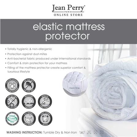 JEAN PERRY ELASTIC MATTRESS PROTECTOR KING SIZE WHITE