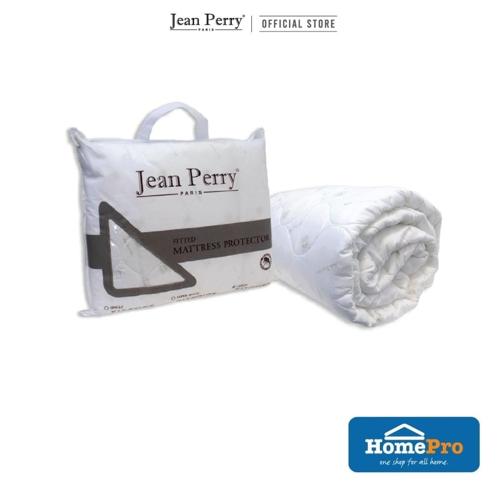 JEAN PERRY FITTED MATTRESS PROTECTOR SUPER SINGLE SIZE WHITE
