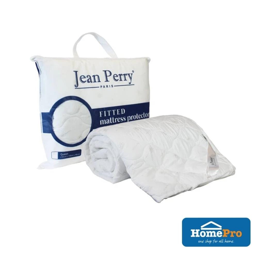 JEAN PERRY FITTED EXTRA THICK MATTRESS PROTECTOR QUEEN SIZE WHITE