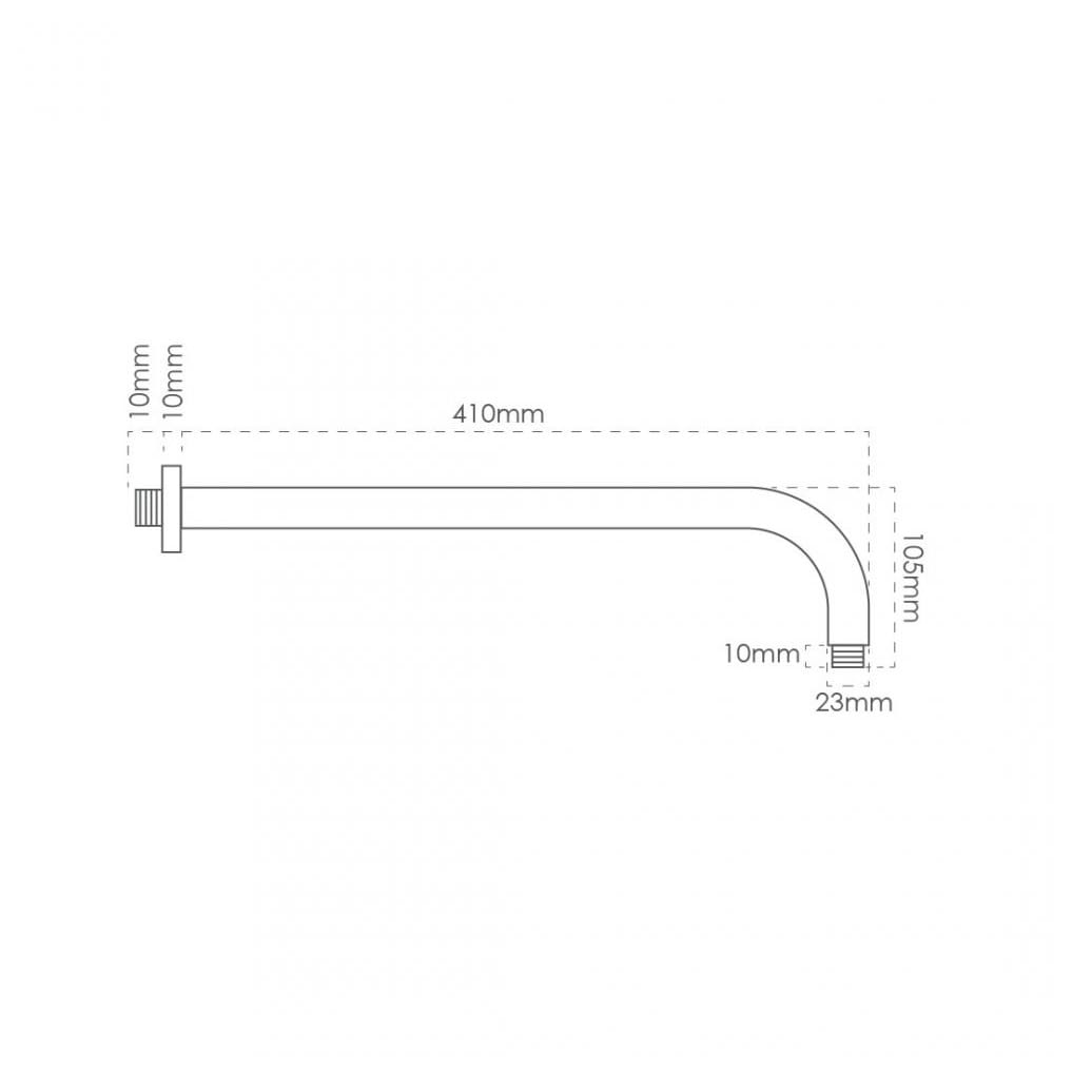 RASLAND SHOWER ARM CONNECT SHOWER HEAD 450X123X30 MM RS-AL16