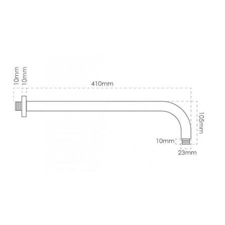 RASLAND SHOWER ARM CONNECT SHOWER HEAD 450X123X30 MM RS-AL16