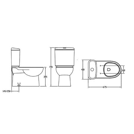 SERICITE 2P TOILET SYENITE WC1031/LC5028 6L WHITE