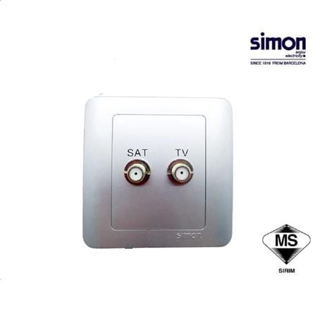 SIMON 2 GANG ASTRO+TV OUTLET 35119S WHITE