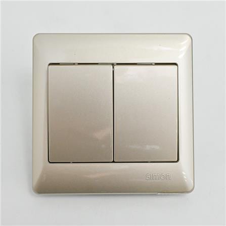 10A 2 GANG 1 WAY SWITCH SIMON 51021B CC CHAMPAGNE