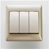 10A 3 GANG 1 WAY SWITCH SIMON 51031B CC CHAMPAGNE