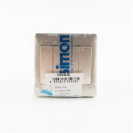 10A 4 GANG 1 WAY SWITCH SIMON 51041B CC CHAMPAGNE